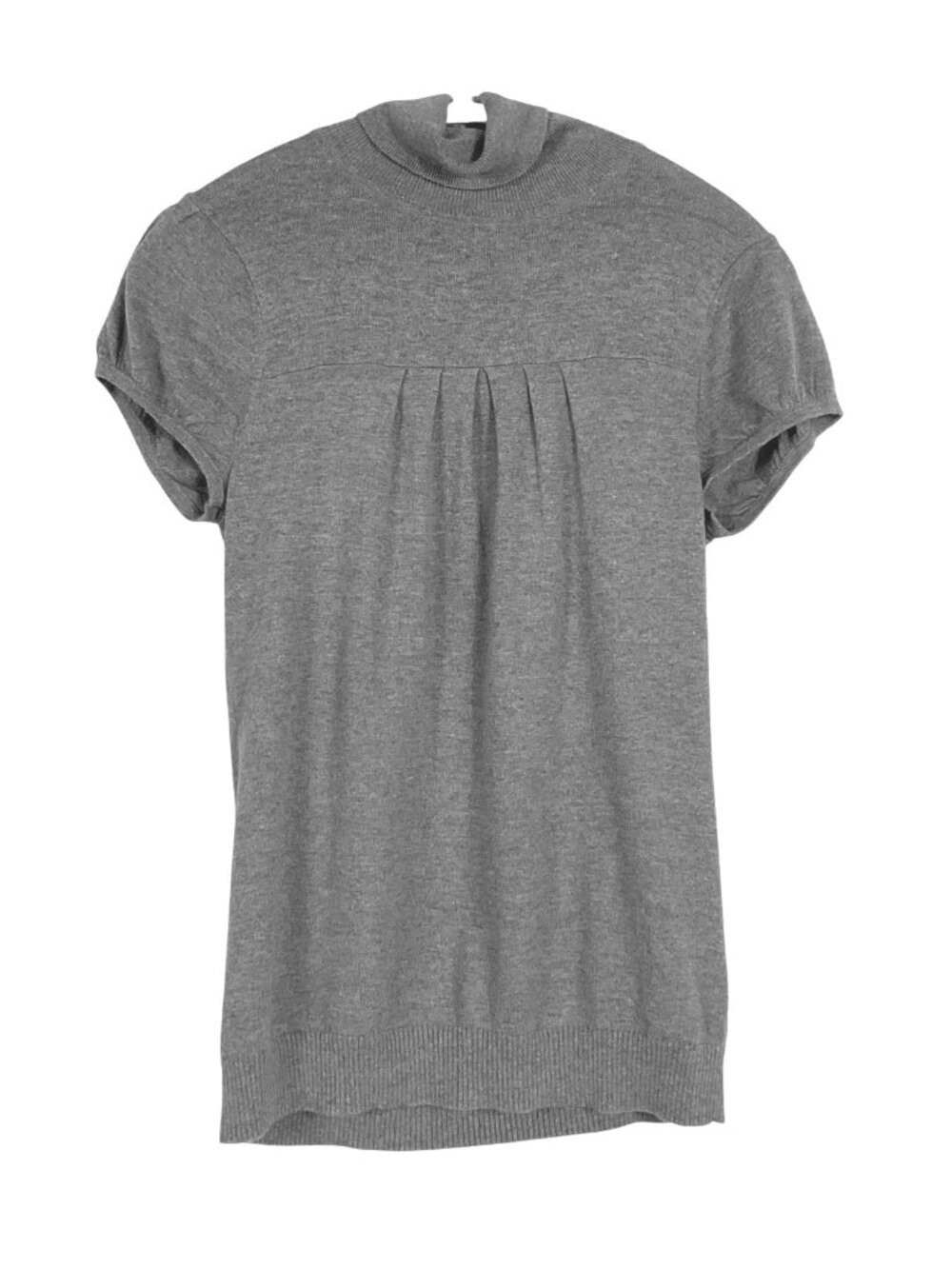Banana Republic Factory Gray Short Sleeve Turtleneck Sweater Top Angora Blend, M